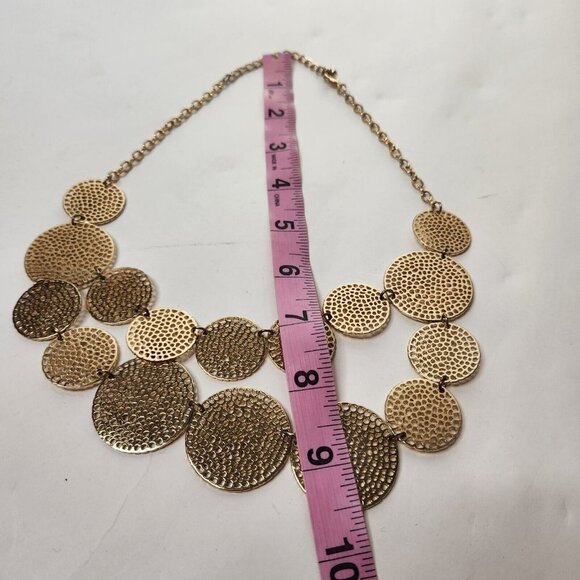 Women's Gold Toned Disc Necklace - Picture 2 of 3